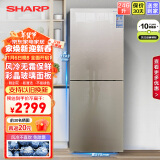 夏普（SHARP）两门冰箱 风冷无霜 节能电冰箱 小户型家用租房大冷冻 双开二门冰箱 以旧换新 BCD-246WTGE-N 246升 玻璃面板