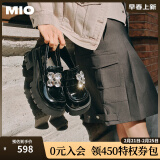 MIO[赵露思同款]米奥新款甜酷女鞋中跟乐福鞋厚底一脚蹬单鞋 黑色 37