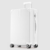 昕辰行李箱拉杆箱小型男大容量密码旅行万向轮登机皮子女学生 直角拉链款-白色 22英寸 （可托运）