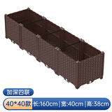 德沃多阳台楼顶种菜箱蔬菜种植箱神器种菜盆单排加深4联160*40*38加厚款