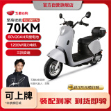 五星钻豹电动车60V20AH电动摩托车1200W大功率外卖车两轮成人男女式电瓶车 G1 真彩天鹅灰