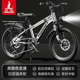 凤凰（Phoenix）儿童自行车6-12岁中大童男孩山地车青少年变速学生车单车小学生车 A6- 亮银色- 变速辐条轮-带后座架 20寸(适合身高130-150cm)