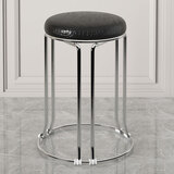 非洲鹰（feizhouying） 非洲鹰凳子彩色时尚圆凳子实木钢筋凳加厚海绵餐凳家用 实心六柱黑鱼皮纹