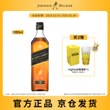 尊尼获加（JOHNNIE WALKER）洋酒 12年黑方黑牌1000ml 苏格兰调和型威士忌 无盒