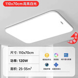 雷士（NVC）2025新款超薄全光谱护眼LED吸顶灯 卧室灯餐厅客厅吊灯长方形套餐 （全光谱）长110*70CM白光120W