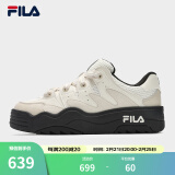 FILA 斐乐官方女鞋ROSETTA摩登板鞋春新款斑斓鞋运动鞋休闲鞋 奶白/杏仁奶白-GA 37.5