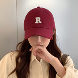 兼彩棒球帽子男女潮流百搭户外运动帽字母跨年骐骥红色简约情侣鸭舌帽