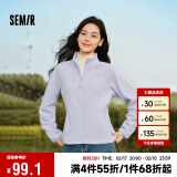 森马（Semir）外套女抗静电摇粒绒修身刺绣2024冬季立领插肩袖夹克109724108005