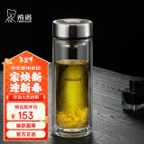 希诺双层玻璃杯男家用商务办公泡茶杯子过滤车载水杯XN-9301 265mL