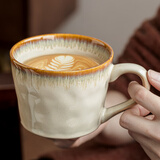 悠瓷（youcci）云苏漂亮杯子水纹马克杯特色陶瓷牛奶杯个性咖啡杯情人节礼物女 云苏棕-水波V形杯