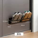 林家小子鞋架置物架免打孔壁挂式鞋柜门口家用入户门后收纳神器挂墙挂鞋架 黑色双层磁吸鞋架