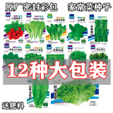 花语笙默12包蔬菜种子套餐四季播种青菜油菜香菜小白菜盆栽地栽田园种菜籽 12包蔬菜种子 原厂封装