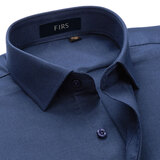 杉杉（FIRS）【可机洗绵羊毛】长袖衬衫男秋季中年轻奢商务百搭 藏青色 40 