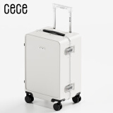 cece行李箱登机箱密箱码箱拉杆箱行李箱大容量密码旅行登机箱万向轮 白色 20英寸 -登机箱-3-5天出行