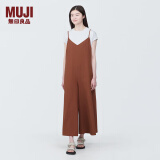 无印良品（MUJI） 女式 易干弹力泡泡纱 背带裤 女装夏季连体裤吊带BC2JRA4S 砖红色 M （160/84A）