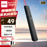 得力（deli）激光翻页笔 360度控制 激光笔 教师充电款超链切换教鞭/无线演示器 ppt翻页笔 黑色 2802L