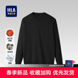 海澜之家（HLA）毛衣男保暖长袖针织衫男圆领套头打底衫男内搭多色可选舒适毛衫男 黑色56-抗菌/消臭 XL /180/96A