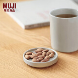 无印良品 MUJI 炻瓷 多用小碟 餐具 可做杯盖杯垫餐具 杯盖备菜盘减脂餐盘 米灰色 口径96mm