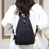 察今2024新款胸包双肩包两用包轻便小双肩女多隔层背包男防水牛津布包 黑色