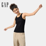 GAP女装2025春季新款基础款打底背心弹力多色舒适美版上衣723645 黑色 M 美码  XL亚洲码170/96A