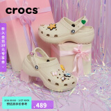 crocs卡骆驰厚底云朵洞洞鞋户外|206750 骨白色-2Y2 37/38(240mm) 