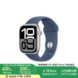 Apple/苹果 Watch Series 10 智能手表GPS+蜂窝款42毫米银色铝金属表壳丹宁色运动型表带S/M MWXJ3CH/B