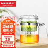 金灶（KAMJOVE）玻璃茶壶 按压式飘逸杯 茶水壶玻璃茶具 茶水分离杯泡茶器泡茶壶 TP-140/300ml容量