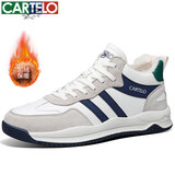 卡帝乐鳄鱼（CARTELO）男鞋秋冬季棉鞋子男款加绒保暖休闲运动徒步鞋 QH8008M 米深蓝 41