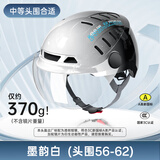 蓝极星超轻骑士头盔电动摩托车透气头盔夏季男女头盔轻便半盔夏日清凉盔新国标3C认证A类 墨韵白L【中头围56-62cm】 标配透明短镜