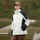 西域骆驼（VANCAMEL）冲锋衣女男加绒加厚三合一可拆卸内胆防风外套保暖夹克滑雪登山服 KY1818S熊猫白/黑色-女 L