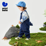 迷你巴拉（minibala）男女童背带裤舒弹环保萌趣恐龙造型两件【背带裤套装】