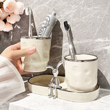 范爷家高颜值情侣漱口杯三件套刷牙杯牙缸牙杯高级陶瓷杯子洗漱杯家用