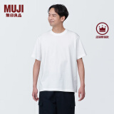 无印良品（MUJI）男式 天竺编织 圆领短袖T恤男士打底衫男装男款夏季纯色 白色AB1M0C4S XL (180/104A)