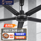 远东 电风扇吊扇56吋大吊扇大风量家用吸顶扇工业扇工厂车间学校楼顶扇 56吋1.4米五叶黑色遥控【纯铜-大风量】