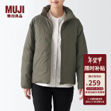 无印良品 MUJI 女式 便携式 立领羽绒夹克羽绒服外套冬季BDC32C2A 烟熏绿色 XL （165/92A）