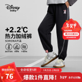 迪士尼（DISNEY）童装儿童女童加绒针织分割长裤时尚洋气裤子24冬DB441AA12黑140