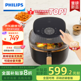 飞利浦（PHILIPS）【国家补贴】海星5系全景天窗可视空气炸锅6.2L大容量 一键智能触控 升级款NA332 情人节礼物推荐