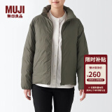 无印良品 MUJI 女式 便携式 立领羽绒夹克羽绒服外套冬季BDC32C2A 烟熏绿色 L （165/88A）