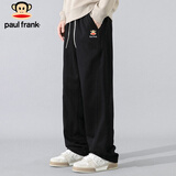大嘴猴（paul frank）裤子男士春秋季宽松休闲裤男百搭阔腿男裤卫裤男 黑色 4XL