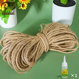 寿禾 麻绳装饰礼物diy包装家庭园艺猫咪抓绳 麻绳粗5mm长30米+胶水