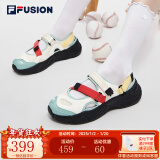 FILA FUSION官方潮牌斐乐女鞋潮流凉鞋轻便凉鞋玛丽珍凉鞋 雪白/港灰绿-SH 37.5