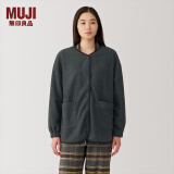 无印良品（MUJI）女式抓绒开衫 女士睡衣上衣可外穿外套 单件家居服秋冬长袖女装 炭灰色 M（160/84A）