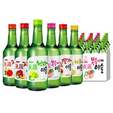 真露韩国原装进口烧酒青葡萄味清酒低度酒360ML瓶利口酒果味酒桃子 混合口味20瓶