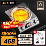 EC逸臣2025年新款电陶炉家用商用3500W大功率爆炒凹面电磁炉不挑锅具平凹两用多功能光波炉节能电炒炉 3500W高配款【950°速热】配炒锅汤锅套餐