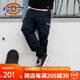 dickies 休闲裤 男女同款新复古回潮印花多口袋束口工装裤百搭8938 深海军蓝 30