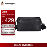 暇步士（Hush Puppies）斜挎包单肩包头层牛皮男背包大容量复古牛皮邮差小挎包休闲简约