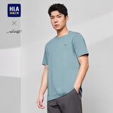 海澜之家（HLA）短袖T恤男款轻商务时尚系列绣花短袖男夏季父亲节礼物 【凉感抗菌防螨】浅蓝96 175/92A(L)  推荐69-75kg