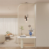 剑达奶油风玻璃屏风简约现代入户门玄关遮挡客厅卧室长虹水波纹隔断墙 造型2一侧圆弧定制/一平方