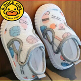 G.duck小黄鸭夏季0-1-4岁宝宝网鞋2男童软底透气学步鞋女宝宝防滑单鞋婴 A2288灰色春秋款 21 内长14cm