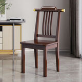 正崇中式实木餐椅家用简约现代椅子靠背椅吃饭饭店餐厅酒店凳子餐桌椅 【胡桃色】实木框架+木质坐板